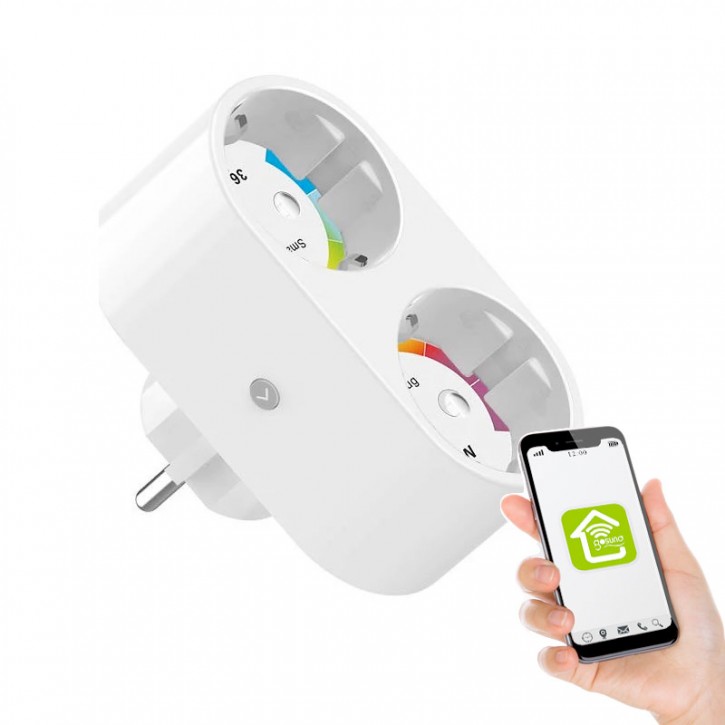 Gosund Smart Plug SP211 - Smart WiFi-uttag Dubbelt - 3680W, 16A - Vit