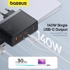 Baseus GaN5 Pro 160W Wall Charger - Väggladdare - Snabbladdare PD/QC/PPS - 110-240V till USB - 3xUSB Typ A/C - Svart