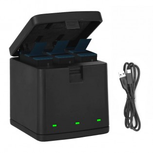 Telesin Batteriladdare med förvaring - Trippel - för GoPro Hero8/7/6/5 Black