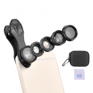 APEXEL 5-i-1 Phone Lens Kit APL-DG5H - Objektiv till mobiler- Universal