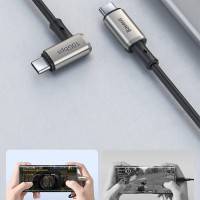 Baseus Hammer USB-C kabel PD 3.1 Gen2, 4K, 100W, 20V/5A, 1.5m - Vinklad - Svart