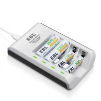 EBL Batteiladdare för 4st AA/AAA Ni-MH/Ni-Cd, USB