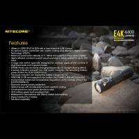 Nitecore E4K Ficklampa - 4400lm med NL2150HPR 5000mAh batteri