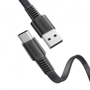 Ugreen USB-A - USB-C Kabel QC 3.0, flat, 3A, 1m - Svart